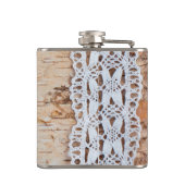 Gepersonaliseerde Flask land schuur hout kant sier Heupfles (Achterkant)