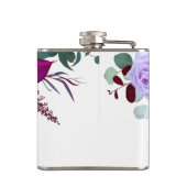 Gepersonaliseerde Flask Lavendel Hibiscus op Wit Heupfles (Achterkant)