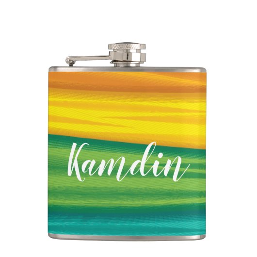 Gepersonaliseerde Flask lgbtq regenboog vlag lesbi Heupfles (Voorkant)