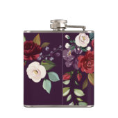 Gepersonaliseerde Flask Plum Paarse Rozen Gold Geo Heupfles (Achterkant)