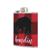 Gepersonaliseerde Flask Red Buffalo Plaid Beer Zwa Heupfles (Links)