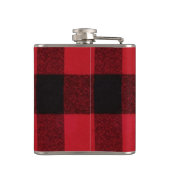 Gepersonaliseerde Flask Red Buffalo Plaid Beer Zwa Heupfles (Achterkant)