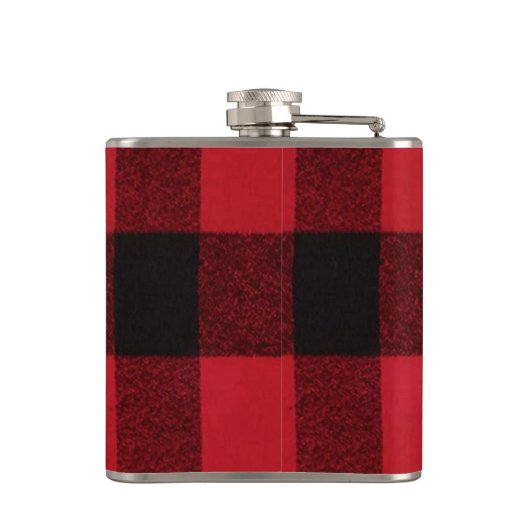 Gepersonaliseerde Flask Red Buffalo Plaid Beer Zwa Heupfles (Achterkant)