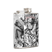 Gepersonaliseerde Flask Respecteer de Ridder Heupfles (Rechts)