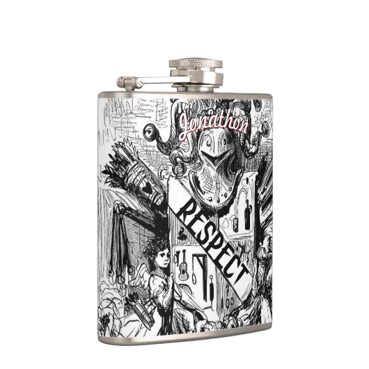 Gepersonaliseerde Flask Respecteer de Ridder Heupfles (Rechts)