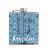 Gepersonaliseerde Flask Rustieke Tin Panel Plafond Heupfles (Voorkant)