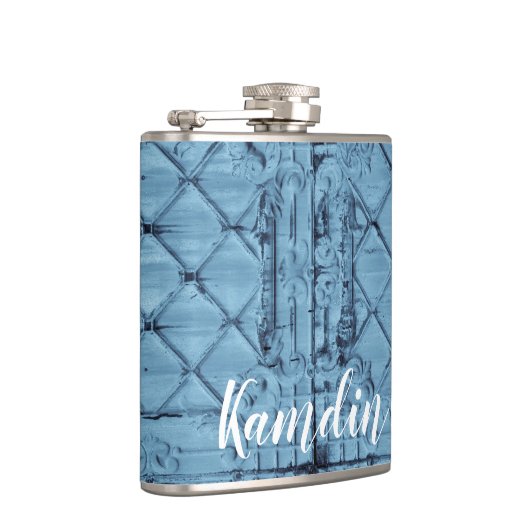 Gepersonaliseerde Flask Rustieke Tin Panel Plafond Heupfles (Rechts)