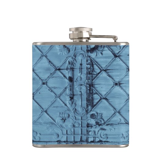 Gepersonaliseerde Flask Rustieke Tin Panel Plafond Heupfles (Achterkant)