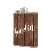 Gepersonaliseerde Flask Schuur Hout Land Rustiek Heupfles (Links)