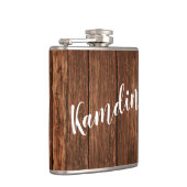 Gepersonaliseerde Flask Schuur Hout Land Rustiek Heupfles (Rechts)