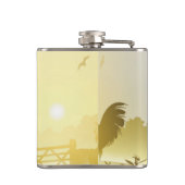 Gepersonaliseerde Flask Sunny Morning Boerderij Co Heupfles (Achterkant)