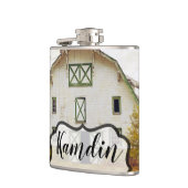 Gepersonaliseerde Flask Sunset Barn Country Rustic Heupfles (Links)