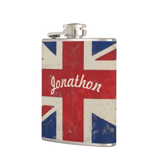 Gepersonaliseerde Flask UK vlag Heupfles (Links)