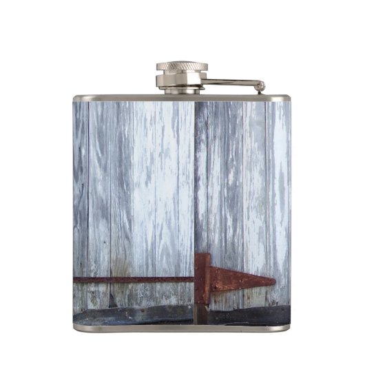 Gepersonaliseerde Flask Wit Wassen Hout Schuur Deu Heupfles (Achterkant)