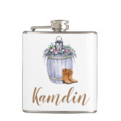 Gepersonaliseerde Flask Zomer Land Bruiloft Rustie Heupfles (Voorkant)
