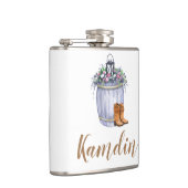 Gepersonaliseerde Flask Zomer Land Bruiloft Rustie Heupfles (Rechts)