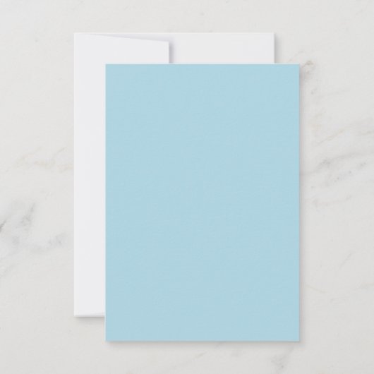 Gepersonaliseerde Flat Bedankt Card-Light Blue kle (Achterkant)