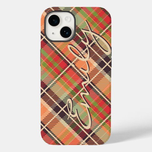 Gepersonaliseerde Flat Checkered Plaid Case-Mate iPhone Case (Achterkant)