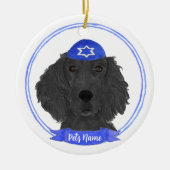 Gepersonaliseerde Flat Coated Retriever hond Chano Keramisch Ornament (Voorkant)