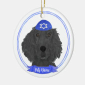 Gepersonaliseerde Flat Coated Retriever hond Chano Keramisch Ornament (Links)