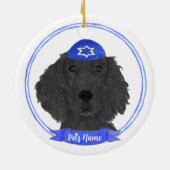Gepersonaliseerde Flat Coated Retriever hond Chano Keramisch Ornament (Achterkant)