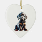 Gepersonaliseerde Flat-Coated Retriever Puppy Keramisch Ornament (Rechts)