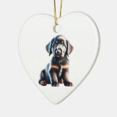Gepersonaliseerde Flat-Coated Retriever Puppy Keramisch Ornament (Links)