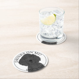 Gepersonaliseerde Flat Coated Retriever Wedding Ronde Kartonnen Onderzetter
