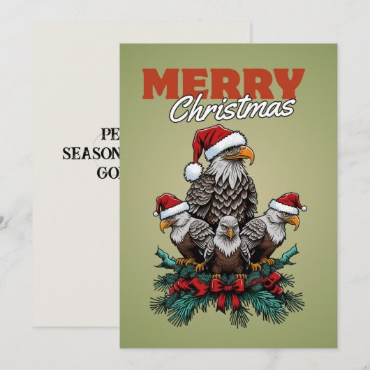 Gepersonaliseerde Flat Eagle Holiday Kaart (Voorkant / Achterkant)