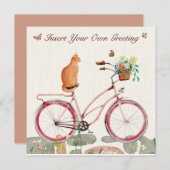 Gepersonaliseerde Flat Kaart Le Chat à Vélo (Voorkant / Achterkant)