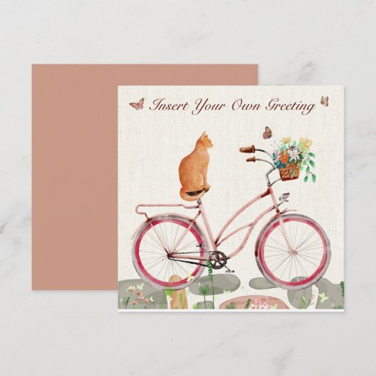 Gepersonaliseerde Flat Kaart Le Chat à Vélo (Voorkant / Achterkant)