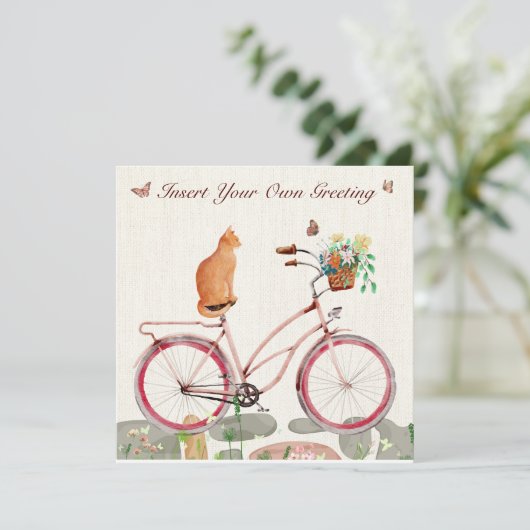 Gepersonaliseerde Flat Kaart Le Chat à Vélo (Staand voorkant)