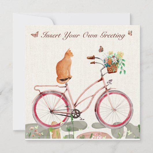 Gepersonaliseerde Flat Kaart Le Chat à Vélo (Voorkant)