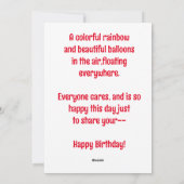 Gepersonaliseerde Flat kleindochter's BirtHoliday  Feestdagenkaart (Achterkant)