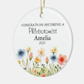 Gepersonaliseerde flebotomist Ornament, Afstuderen Keramisch Ornament (Links)