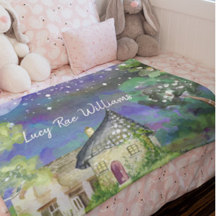 Gepersonaliseerde Fleece Baby Deken - Fairy Garden