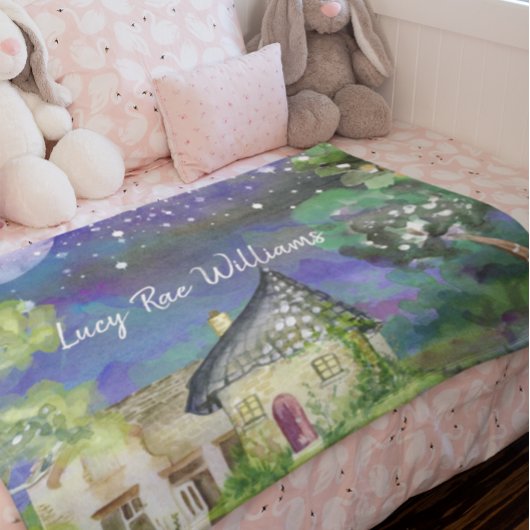Gepersonaliseerde Fleece Baby Deken - Fairy Garden
