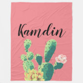 Gepersonaliseerde Fleece Gooi Bohemian Cactus Succ (Voorkant)