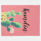 Gepersonaliseerde Fleece Gooi Bohemian Cactus Succ (Voorkant (Horizontaal))