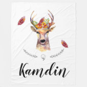 Gepersonaliseerde Fleece Gooi boho hert Buck Head (Voorkant)