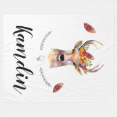 Gepersonaliseerde Fleece Gooi boho hert Buck Head Deken (Voorkant (Horizontaal))