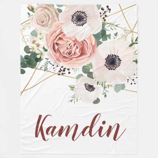 Gepersonaliseerde Fleece Gooi Geometric Garden Roo (Voorkant)