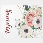 Gepersonaliseerde Fleece Gooi Geometric Garden Roo (Voorkant (Horizontaal))