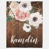 Gepersonaliseerde Fleece Gooi Geometric Garden Roo (Voorkant)