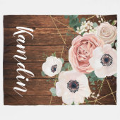 Gepersonaliseerde Fleece Gooi Geometric Garden Roo (Voorkant (Horizontaal))