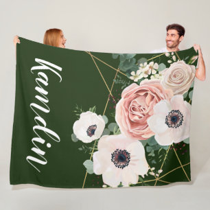 Gepersonaliseerde Fleece Gooi Geometrische Tuinjag Deken