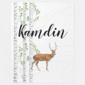 Gepersonaliseerde Fleece Gooi Herten Doe Buck Wood (Voorkant)