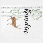 Gepersonaliseerde Fleece Gooi Herten Doe Buck Wood (Voorkant (Horizontaal))