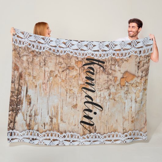 Gepersonaliseerde Fleece Gooi land schuur hout kan (In situ)