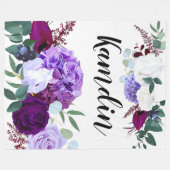 Gepersonaliseerde fleece Gooi Lavendel Hibiscus op Deken (Voorkant (Horizontaal))